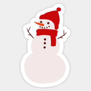 Snowman in Red Sticker